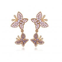 Cercei cu cristale cubic zirconia Rose Butterfly