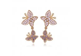 Cercei cu cristale cubic zirconia Rose Butterfly