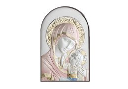 Icoana pentru Botez cu Fecioara Maria si Pruncul in culori calde, 6x9 cm