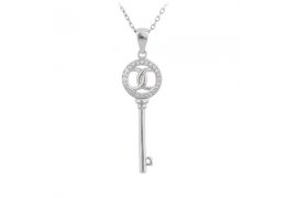 Colier cu cristale cubic zirconia Infinite Love Key