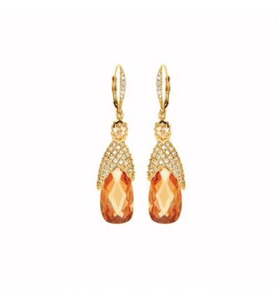 Cercei cu cristale Swarovski "Honey drops"