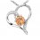 Colier din argint cu cristale cubic zirconia Topaz Heart