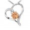Colier din argint cu cristale cubic zirconia Topaz Heart