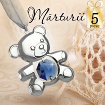 Set 5 Ursuleti cu cristale Swarovski- oferta marturii de botez