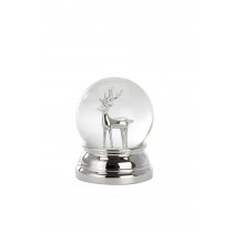 Glob de iarna din sticla cu suport argintat Reindeer
