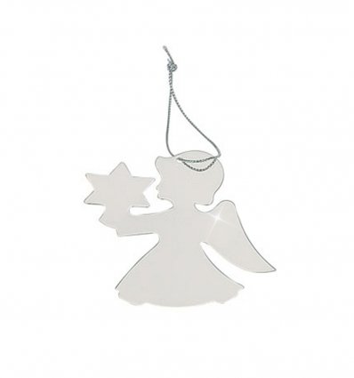 Decoratiune argintata pentru pomul de Craciun - Angel