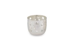 Candela argintata cu fulgi 4,5 cm, Ø 5,0 cm