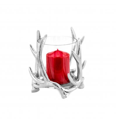 Candela din sticla cu model coarne de ren Ø: 15,0 cm, H: 15,0 cm
