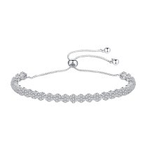 Bratara Tennis reglabila cu cristale cubic zirconia Diamonds Flowers