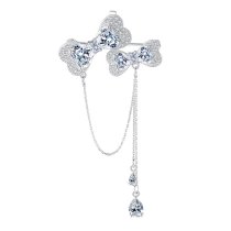 Brosa cu cristale cubic zirconia Double Ribbon Crystals Brooch