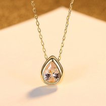 Colier din argint cu cristal Topaz Drop