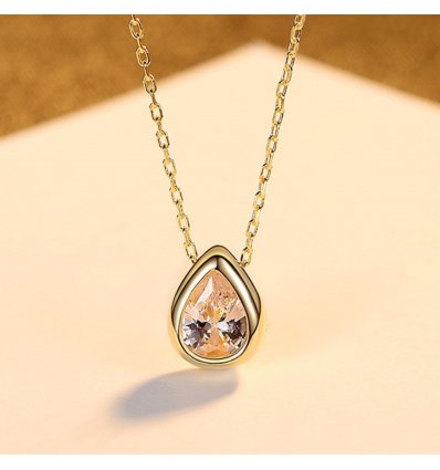 Colier din argint cu cristal Topaz Drop