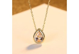 Colier din argint cu cristal Topaz Drop