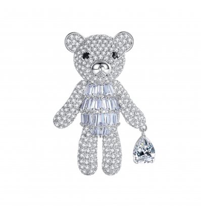 Brosa cu cristale cubic zirconia Diamond Bear