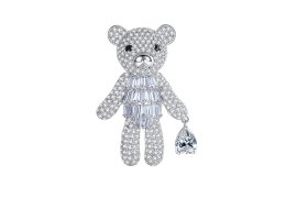 Brosa cu cristale cubic zirconia Diamond Bear