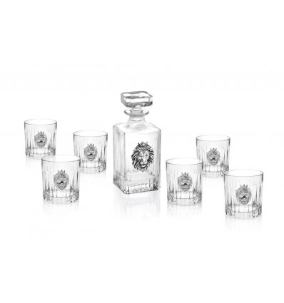 Sticla de whisky si 6 pahare Lion Silver by Chinelli
