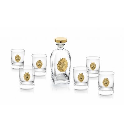 Sticla de whisky si 6 pahare Lion Gold by Chinelli