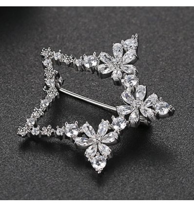 Brosa cu cristale cubic zirconia Beautiful Shinning Star