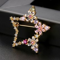 Brosa cu cristale cubic zirconia Multicolored Shinning Star