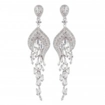 Cercei chandelier cu cristale cubic zirconia Blanche