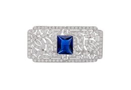 Brosa cu cristale cubic zirconia Royal Sapphire