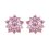 Cercei din argint cu cristale cubic zirconia Pink Flower