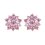 Cercei din argint cu cristale cubic zirconia Pink Flower