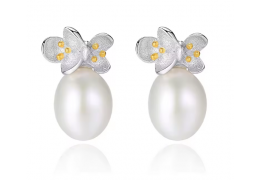 Cercei din Argint 925 Delicate Pearl Flower