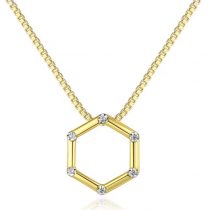 Colier din Argint 925 Shining Crystals Hexagon