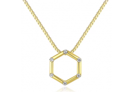 Colier din Argint 925 Shining Crystals Hexagon