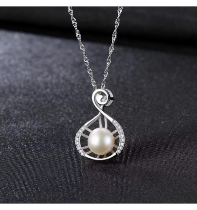 Colier din Argint 925 Silver Twisted Shiny Pearl