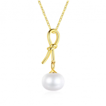 Colier din Argint 925 Golden Knotted Bow