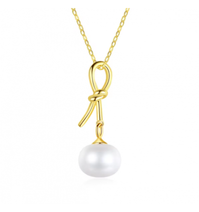 Colier din Argint 925 Golden Knotted Bow