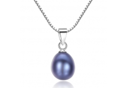 Colier din Argint 925  Minimalist Gray Pearl