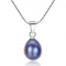 Colier din Argint 925  Minimalist Gray Pearl