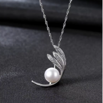 Colier din Argint 925 Silver Crystal Leaf