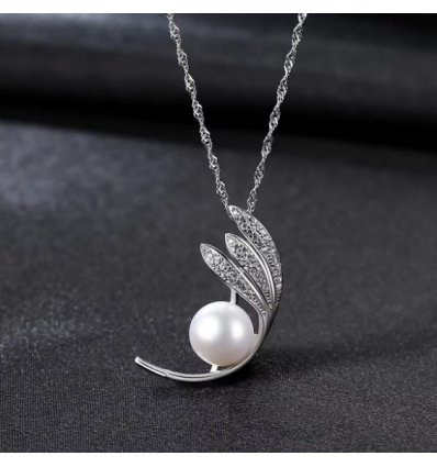 Colier din Argint 925 Silver Crystal Leaf