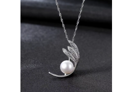 Colier din Argint 925 Silver Crystal Leaf