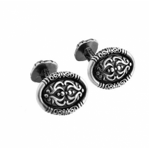 Butoni de camasa Oval Black Pattern