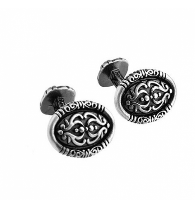 Butoni de camasa Oval Black Pattern