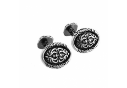 Butoni de camasa Oval Black Pattern