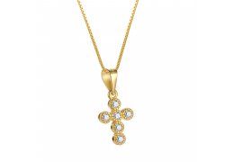 Colier din Argint S925 Golden Little Cross
