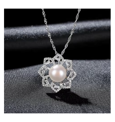 Colier din Argint 925 Elegant Pearl Blossom