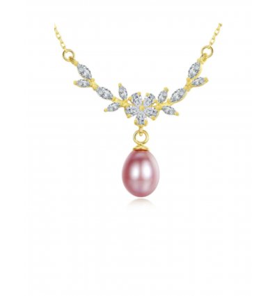 Colier Argint 925 Golden Charm Pearl
