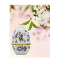 Caseta Ou Faberge din Portelan Purple Spring