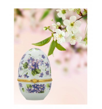 Caseta Ou Faberge din Portelan Purple Spring