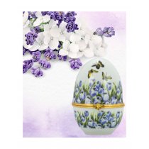 Caseta Ou Faberge din Portelan Violet Spring