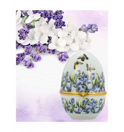 Caseta Ou Faberge din Portelan Violet Spring
