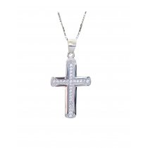 Colier din Argint 925 Silver Crystal Cross