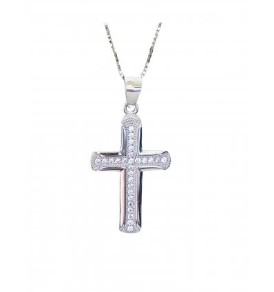 Colier din Argint 925 Silver Crystal Cross